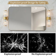 Load image into Gallery viewer, 32" x 20" Metal Frame Wall-Mounted Rectangle Mirror-Golden