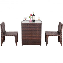 Load image into Gallery viewer, 3 pcs Cushioned Outdoor Wicker Patio Set