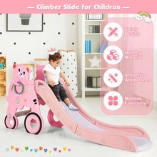 Load image into Gallery viewer, 4 in 1 Foldable Baby Slide Toddler Climber Slide PlaySet with Ball-Pink