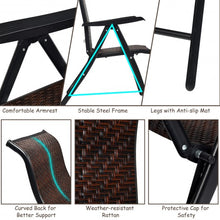 Load image into Gallery viewer, 2 Piece Patio Rattan Folding Reclining Chair