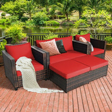Load image into Gallery viewer, 5 Pcs Patio Cushioned Rattan Furniture Set-Red