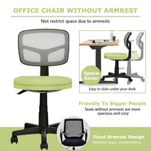 Load image into Gallery viewer, Armless Computer Chair w/ Height Adjustment & Breathable Mesh for Home Office-GN