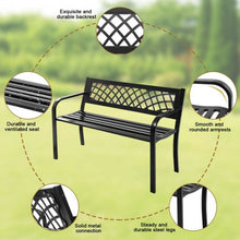 Load image into Gallery viewer, Patio Park Garden Bench Outdoor Deck Steel Frame