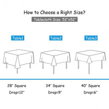 Load image into Gallery viewer, 10 Pcs 52" x 52" Square Polyester Plaid Dinner Tablecloth-Blue