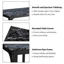 Load image into Gallery viewer, 3 Piece Counter Height Dining Set Faux Marble Table-Black