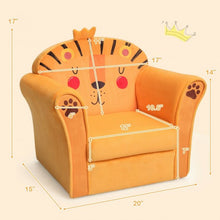 Load image into Gallery viewer, Kids Armrest Lion Upholstered Sofa