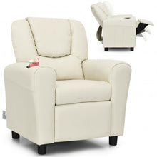 Load image into Gallery viewer, Children PU Leather Recliner Chair with Front Footrest-Beige