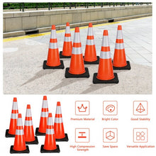 Load image into Gallery viewer, 6Pcs 28" PVC Fluorescent Reflective Road Parking Cones