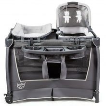 Load image into Gallery viewer, 4-in-1 Convertible Portable Baby Play yard with Toys and Music Player-Gray