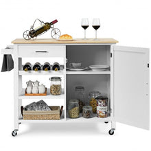 Load image into Gallery viewer, 4-Tier Wood Drawer Kitchen Cart with Storage Shelf and Casters