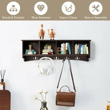 Load image into Gallery viewer, Hanging Entryway Shelf Coat Rack Wall Mounted Storage Cabinets-Brown