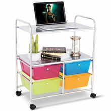 Load image into Gallery viewer, 4 Drawers Shelves Rolling Storage Cart Rack-Multicolor