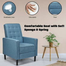 Load image into Gallery viewer, Mid-Century Push Back Recliner Chair -Blue