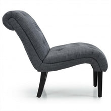 Load image into Gallery viewer, Upholstered Tufted Lounge Chair with Wood Leg-Dark Gray
