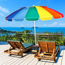 Load image into Gallery viewer, 8FT Portable Beach Umbrella with Sand Anchor and Tilt Mechanism for Garden and Patio-Multicolor