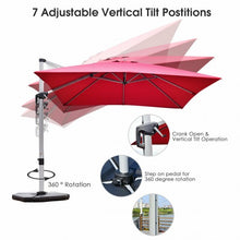 Load image into Gallery viewer, 10 ft Tilt Aluminum Square Patio Offset Cantilever Umbrella without Weight Base