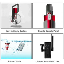 Load image into Gallery viewer, Handheld Stick Vacuum Cleaner w/Detachable Battery & Filtration-Red
