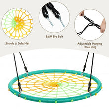 Load image into Gallery viewer, 40'' Spider Web Tree Swing Kids Outdoor Play Set with Adjustable Ropes-Green