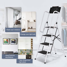 Load image into Gallery viewer, 2-in-1 Folding Non-slip 4 Step Ladder