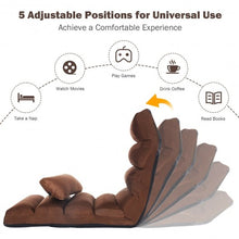 Load image into Gallery viewer, Stylish Folding Lazy Sofa Chair with Pillow-Coffee