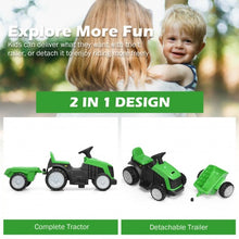 Load image into Gallery viewer, 6V Electric Kids Ride On Tractor 6 Wheels Car Toy with Trailer-Green