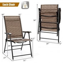 Load image into Gallery viewer, 2 Pcs Outdoor Patio Folding Chair with Armrest for Camping Lawn Garden