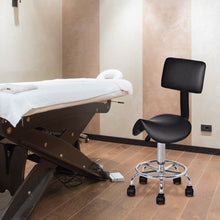 Load image into Gallery viewer, Adjustable Saddle Salon Rolling Massage Chair w/ Backrest-Black