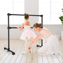 Load image into Gallery viewer, 4 Feet Portable Double Freestanding Barre Dancing Stretching-Black