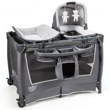 Load image into Gallery viewer, 4-in-1 Convertible Portable Baby Play yard with Toys and Music Player-Gray