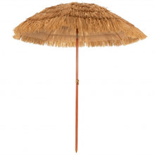 Load image into Gallery viewer, 6.5ft Portable Thatched Tiki Beach Umbrella with Adjustable Tilt for Poolside and Backyard