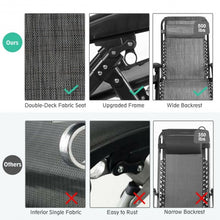 Load image into Gallery viewer, Oversize Lounge Chair Patio Heavy Duty Folding Recliner-Gray