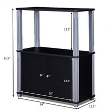 Load image into Gallery viewer, TV Stand Component Console Multipurpose Shelf with Storage Cabinet-Black