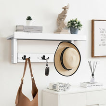 Load image into Gallery viewer, Entryway Hanging Wood Coat Rack with 3 Double Hooks-White