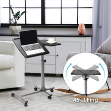 Load image into Gallery viewer, Adjustable Angle Height Rolling Laptop Table