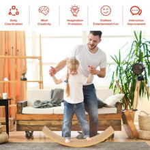 Load image into Gallery viewer, 35.5 Inch Wooden Wobble Balance Board for Toddler and Adult