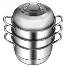 Load image into Gallery viewer, 3 Tier Stainless Steel Cookware Pot Saucepot Steamer