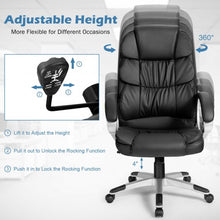 Load image into Gallery viewer, Ergonomic Office High Back Leather Adjustable Chair -Black