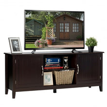 Load image into Gallery viewer, Entertainment Media TV Stand with Storage Cabinets-Brown