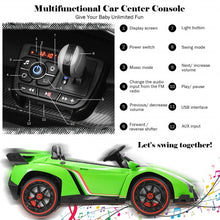 Load image into Gallery viewer, 12V 2-Seater Licensed Lamborghini Kids Ride On Car with RC and Swing Function