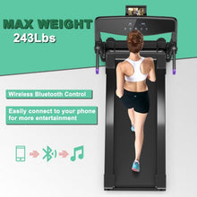 Load image into Gallery viewer, 3HP Folding Electric Treadmill Running Machine with Bluetooth Speaker-Purple