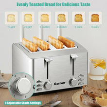 Load image into Gallery viewer, Extra-Wide Slot Stainless Steel 4 Slice Toaster