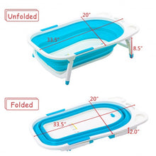 Load image into Gallery viewer, Baby Folding Collapsible Portable Bathtub w/ Block-Blue