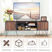 Load image into Gallery viewer, 60" TV Stand Media Center Storage Cabinet with Metal Leg