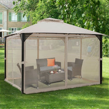 Load image into Gallery viewer, 12" x 10" Outdoor Double Top Patio Gazebo-Beige