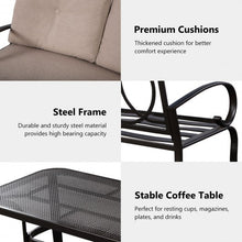 Load image into Gallery viewer, 2 pcs Patio Outdoor Cushioned Coffee Table Seat-Beige