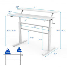 Load image into Gallery viewer, Standing Desk Crank Adjustable Sit to Stand Workstation -White