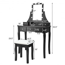 Load image into Gallery viewer, Dimmable Bulbs Touch Switch Vanity Dressing Table Set with Removable Box-Black