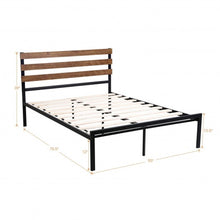 Load image into Gallery viewer, Metal Bed Frame Foundation with Headboard-Full Size