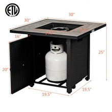 Load image into Gallery viewer, 30� Square Propane Gas Fire Pit Table Ceramic Tabletop