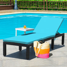 Load image into Gallery viewer, Patio Rattan Cushioned Height Adjustable Lounge Chair-Blue